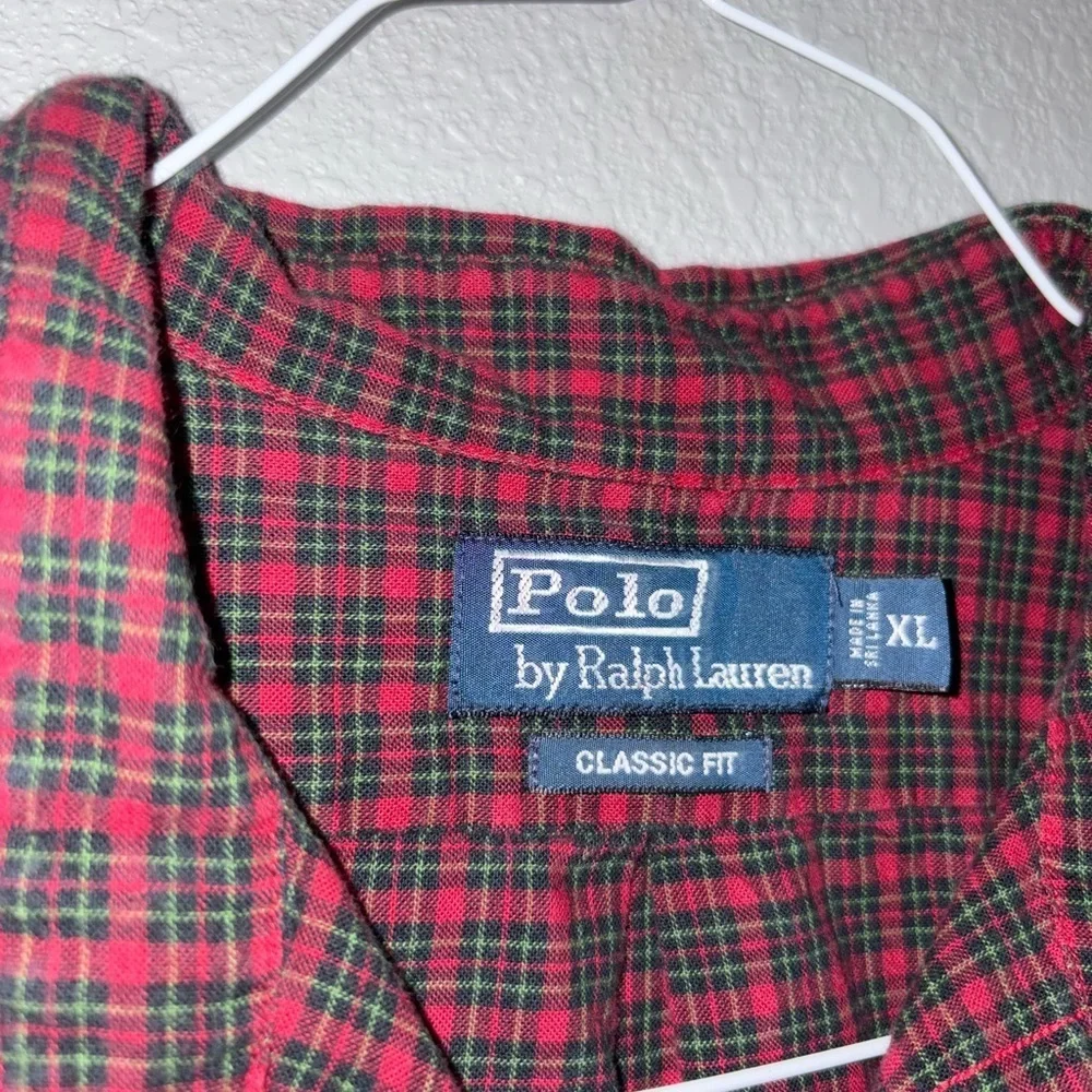 Polo Ralph Lauren Men's Red and Black Checkered Shirt